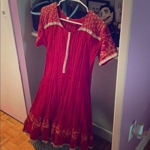 HAND STITCHED INDIAN STYLE RED DRESS ❤️❤️❤️NEW